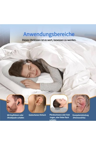 Yan Uyku Yastığı Kulak Delikleri Mikrofiber Rahat B