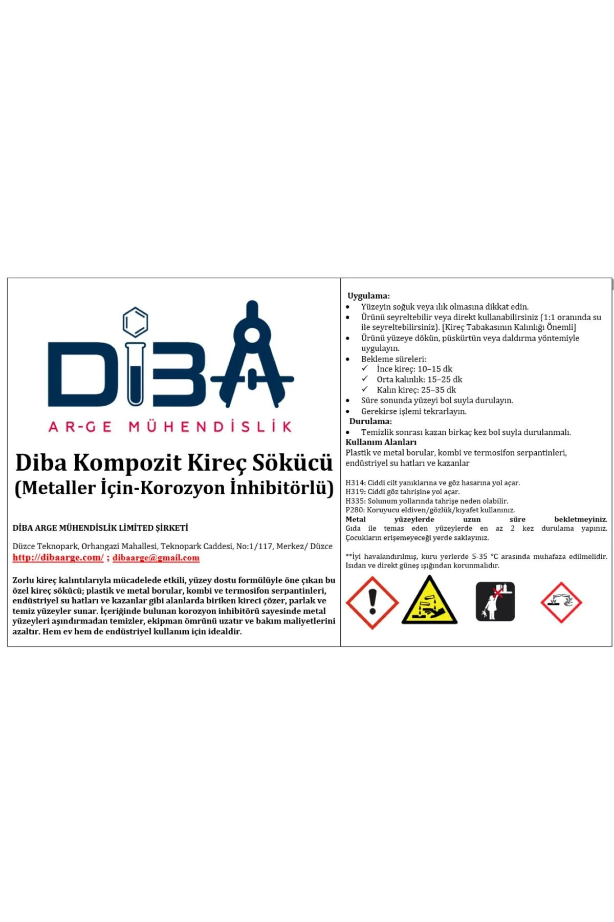 Kompozit Kireç Sökücü Metaller İçin 5 L