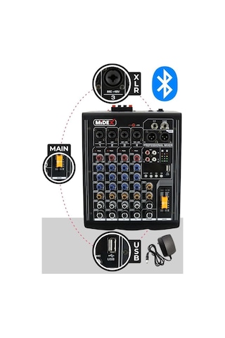 Mp-400 Amfili Power Mikser 2x200 Watt 4 Kanal Bluetooth Usb Efekt Kayıt