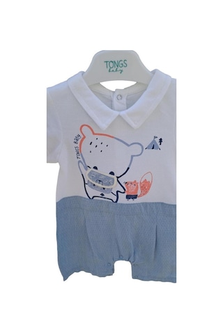 Erkek Bebek Bear Yazlık Tulum-12859-mavi Mavi