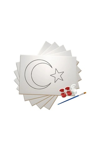 Karne Hediyesi- Tatil Etkinliği- 20 Adet Türk Bayrağı Boyama Se