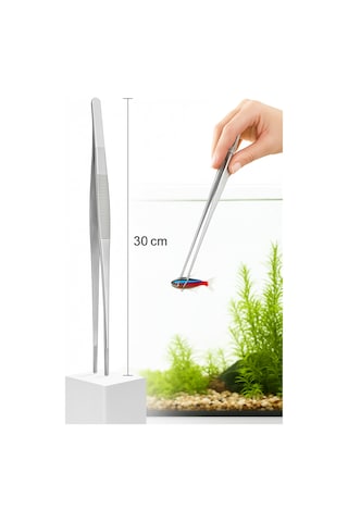 Uzun 30 Cm Çelik Cımbız Akvaryum Maşası