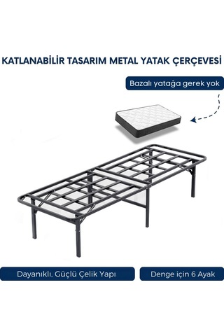 Aksviva Smart Base Tek Kişilik Katlanır Metal Karyola