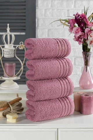 Casnack Diana Havlu Seti 4'lü 800gr. 50x90cm - Mürdüm