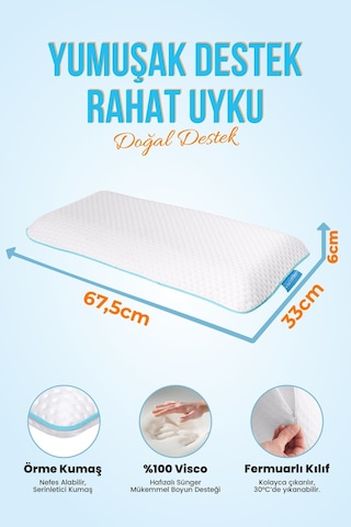 Viscofoam ViscoKidz Ortopedik Çocuk Yastığı Visco Yastık 67.5x33x6cm