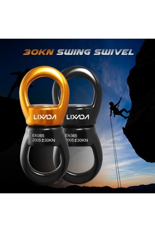Novahub Lixada Swing Swivel 30kn Güvenli Dönme Aygıtı, Swing Spinner Karabina Döner Tırmanma İpi Dönme Cihazı Web Ağaç Salıncağı Kurma Hamak İçin Altın, Swing Spinner Karabina, Altın
