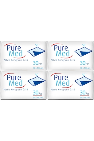 Puremed Hasta Yatak Koruyucu 4 x 30'lu 90 x 180 CM
