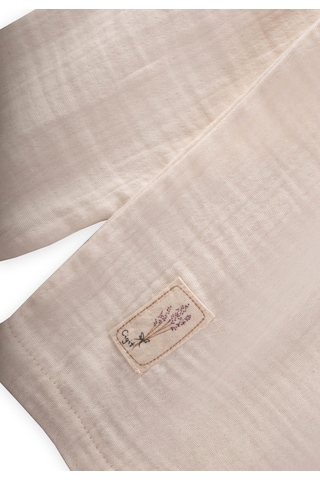 Cigit Organik Oversize Bohem Bluz Uzun Etekli Takım 2-8 Yaş Naturel Naturel Bej
