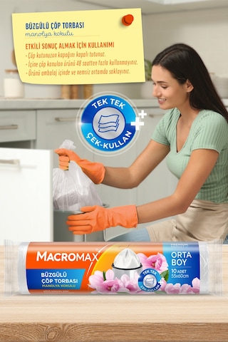 Büzgülü Manolya Çöp Torbası Orta Boy 10'lu