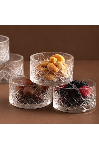 Porsima Te-10 Cam Kase Puding Ve Dondurma Kasesi 6'lı Kase Seti