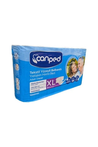 Canped Tekstil Yüzeyli Belbantlı Yetişkin Hasta Bezi XL 30'lu