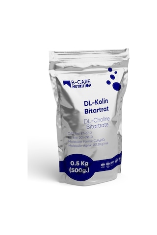 B-care Nutrition Kolin Bitartarat Choline Bitartrate Toz Hammadde 0.5 Kg 500g.