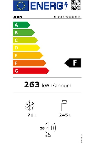 Altus AL 333 B 316 L Çift Kapılı Buzdolabı