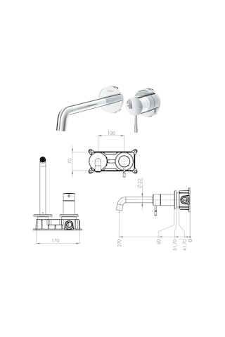 Teska E 5707 Atlas Ankastre Lavabo Bataryası Altın