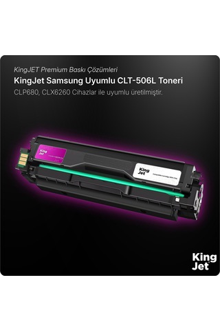 Kingjet Samsung Uyumlu Clt-m506l Yüksek Kapasiteli Kırmızı Magenta Çipli Uyumlu Toner