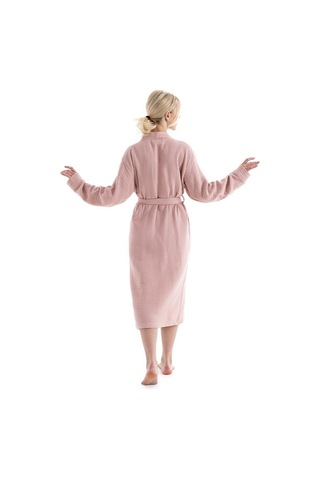 Unisex Kimono Müslin Bornoz + Havlu Seti Pudra-pudra Pudra