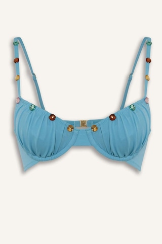 Defacto Lilyrose X Defacto Regular Fıt Bikini Üstü H8841ax26hsbe804 Mavi-be804