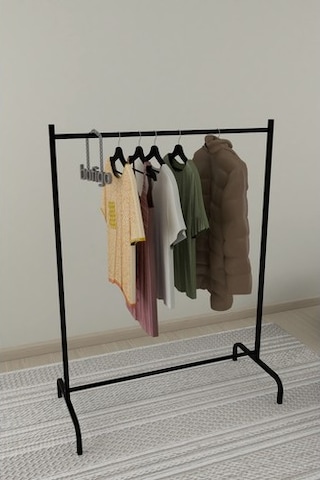 Bofigo Konfeksiyon Askısı Ayaklı Askılık Elbise Askılığı Siyah Diğer