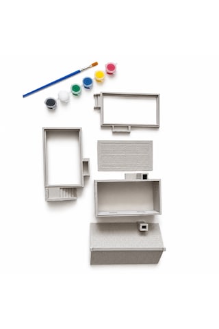 3d Maket Ev Boyama Seti 12x10 Cm Dekoratif Minyatür Ev Maketi 6'lı Boya Ve Fırça Hediyeli Hobi Seti
