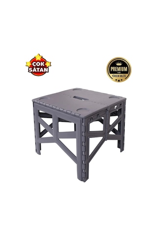 Kapris Katlanabilir Kamp Ve Piknik Sehpası Pratik Tank Masa 42x45x47cm 307 Siyah