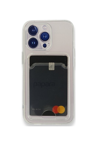 FitCase Apple Uyumlu iPhone 13 Pro Max Kılıf Cardy Şeffaf Kartlık Cepli Kapak