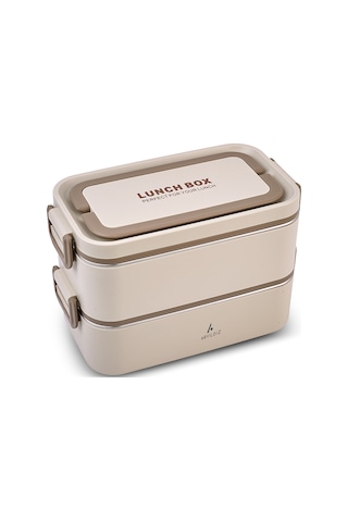 Aryıldız Bento Lunch Box Beige 2000 Ml. Bej