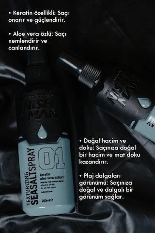 Deniz Tuzu Saç Spreyi - Keratin Aloe Vera Özü 200 Ml