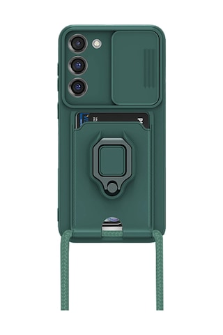 Newface - 924 - Samsung Uyumlu  Galaxy S23 Plus Kılıf Zuma Kartvizitli Yüzüklü Silikon - Concepta - - Yeşil