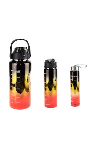 Matara Üçlü Set 2000 Ml 900 Ml 500 Ml Neon Siyah