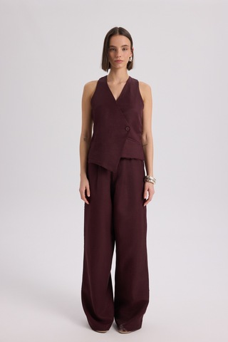 Mai Collection Mai Studios Co. Nagmetah Sırt Pencereli Bordo Yelek Pantolon Takım Bordo