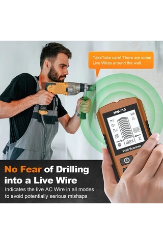 Xuweiwei Profesyonel Duvar Tarama Cihazi Gri 3 Tarama Modu Ahsap Metal Kablo Tespit Pille Calisir Insaat Elektrik Isleri Icin