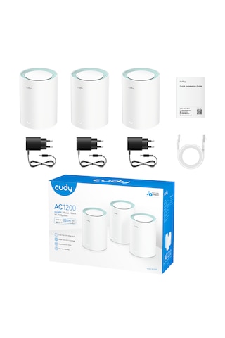 Cudy M1300 5/2.4ghz 867/300mbps,pptp/l2tp/openvpn/wireguard/ıpsecvpn,4dahili Anten,wi-fi Mesh Router 3 Adet