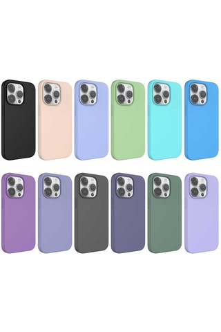 Apple Uyumlu iPhone 14 Pro Max Uyumlu Sıvı Teknolojili Silinebilir Sert Zore Kivi Kapak-mavi Açık -