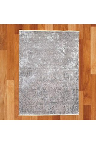 Şemşiye Motifli 160 X 230 Bambu Yün Halı Gri