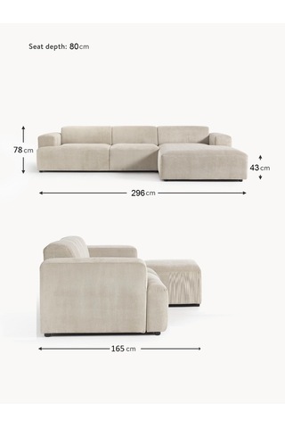 Most Mollista 3 Modül Sağ Köşe Koltuk Ekru Fitilli Kadife Kumaş Y