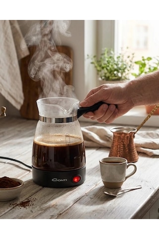 Cam Cezve Kahve Makinesi 650w Elektrikli 5 Fincan Kapasiteli Türk Kahvesi Makinesi Çok Renkli