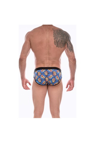 Erkek Baskılı Slip Külot Gri Melanj