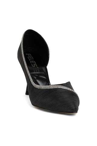 Feles 077-209-22t Kadın Klasik Topuklu Ayakkabı Siyah-siyah Siyah