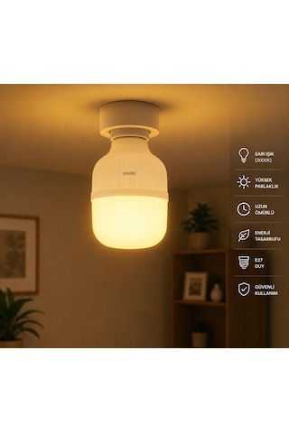 Ecolite 28W Jumbo LED Ampul E27 3000K Sarı Işık 2900 Lümen 172W Eşdeğeri Büyük Boy Enerji Tasarruflu LED Ampul