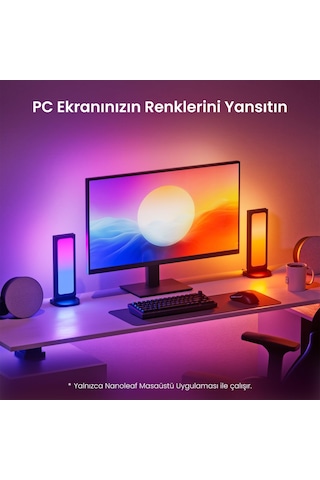Nanoleaf Rgb Işıklı Masaüstü Stand, 2xusb-c Ve 1xusb-a Girişli