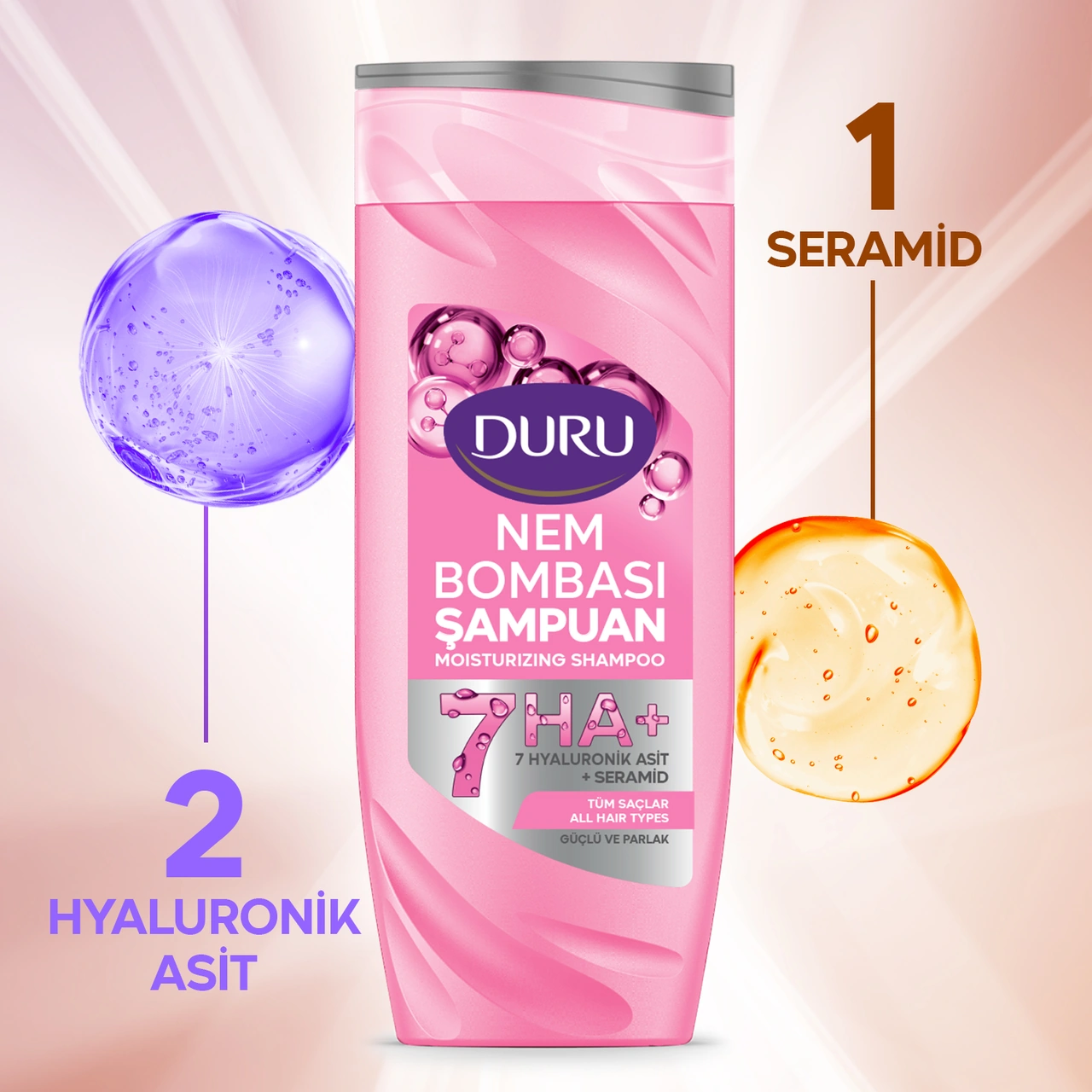 Duru Nem Bombası Tüm Saçlar İçin Şampuan 400 Ml & Saç Kremi 385 Ml