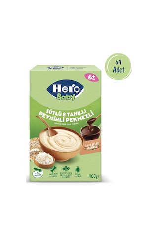 Hero Baby Sütlü 8 Tahıllı Peynirli Pekmezli 400g X4