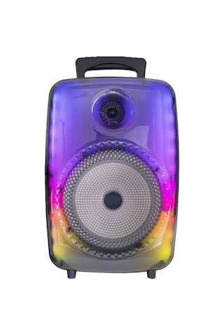 1802 Kablolu Mikrofonlu Rgb Ledli Taşınabilir Bluetooth Hoparlör Parti Speaker