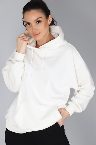Sweetness Kadın Beyaz Kapüşonlu Sweatshirt Beyaz