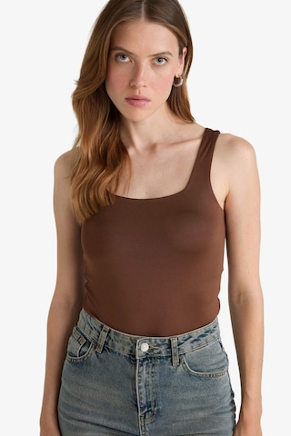 Defacto Kare Yaka Basic Düz Çıtçıtlı Body F8245ax25aubn316 Kahve-bn316