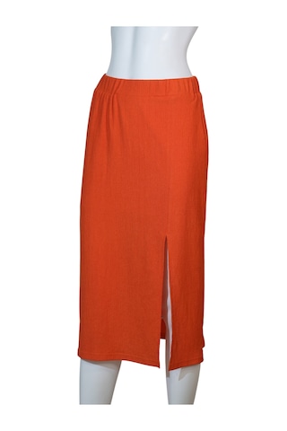 Kadın Yırtmaçlı Etek Turuncu