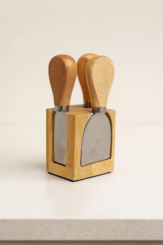 Bambu 4 Lü Peynir Bıçağı Seti Kompakt Ve Şık Tasarım Bambu