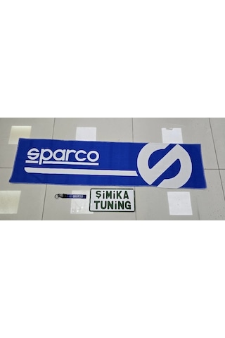 Sparco Mavi Otomobil Torpido Havlusu Göğüs Halısı Üniversal Yıkanabilir Her Araca Uyumlu Anahtarlık