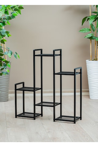 Uykula Modern Metal 6 Raflı Bitki Standı Dekoratif Saksılık Raf, Balkon & Salon Çiçeklik Standı