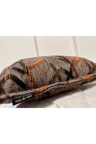 Nivemeshome Elyaf Dolgulu Kırlent 45x45 Mateo 67-02 Turuncu-kahve Turucu+kahve